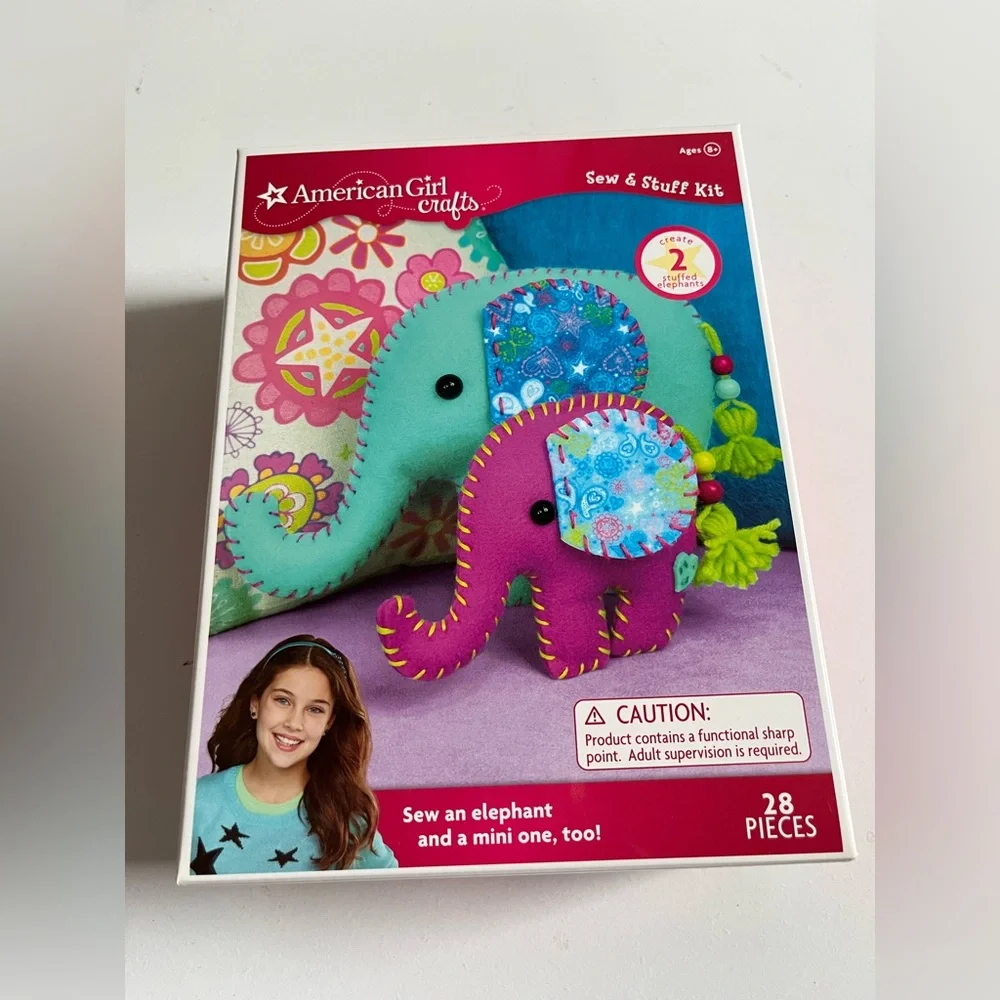New American Girl Crafts Sew And Stuff Kit Craft 2 Elephants 28 Piece